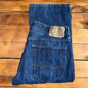 American Eagle Original Boot Jeans Mens 32x30 (Fits 34x29) Blue Dark Wash Denim